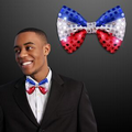 Sequin Red/White/Blue Bow Tie w/ White Led